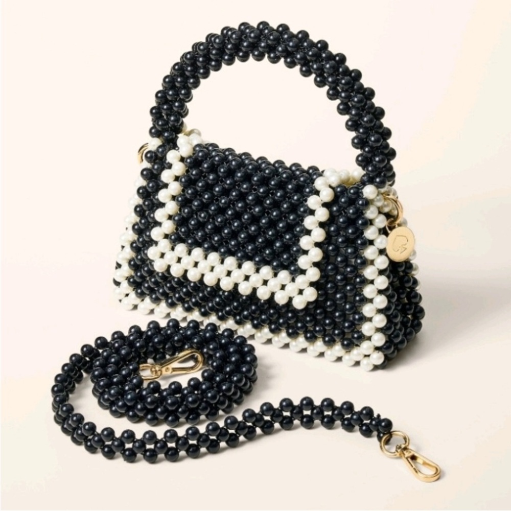 Kate Spade Black and White Beaded Mini Handbag - Picture 2 of 5